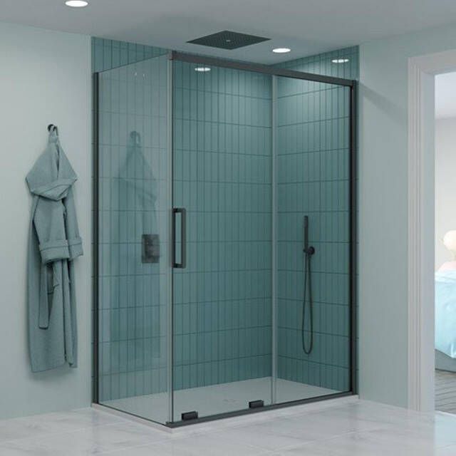 Crosswater Optix Zacht Sluitende Schuifdeur 1200 slate (gunmetal) OXSLTC1200