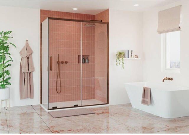 Crosswater Optix Zijpaneel 90cm voor schuifdeur Geborsteld Brons OXSLSPBZC0900
