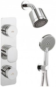 Crosswater Pier doucheset Dial drukknoppen inbouwkraan met 6 standen hoofddouche 66mm met drie standen handdouche chroom DIAL-PIER-19