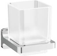 Crosswater Rotar Bekerhouder 8x9.8x9cm met beker vierkant wandmodel chroom RT003C