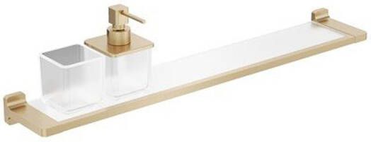 Crosswater Rotar Planchet 60cm zeepdispenser beker geborsteld messing RT001F