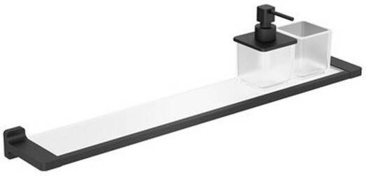 Crosswater Rotar Planchet 60cm zeepdispenser beker mat zwart RT001M