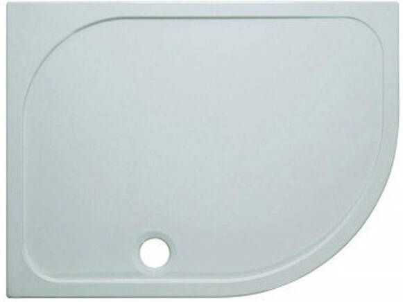 Crosswater Shower Tray douchebak 120x80x4.5cm rechts inclusief 90mm afvoer 55 radius met antikalkbehandeling polybeton wit SRQ81200RH