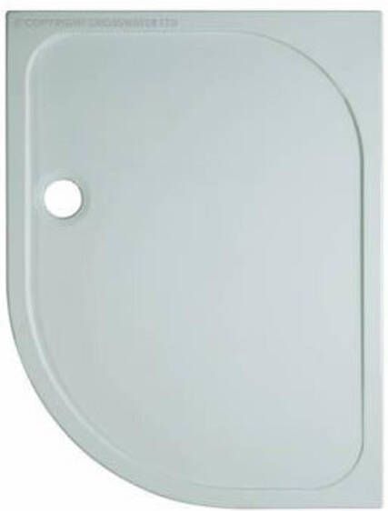 Crosswater Shower Tray douchebak 120x90x4.5cm offset links 90mm afvoer kwartrond polybeton wit SRQ91200LH