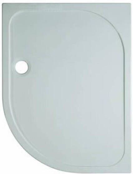 Crosswater Shower Tray douchebak 120x90x4.5cm offset rechts 90mm afvoer kwartrond polybeton wit SRQ91200RH