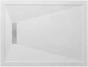 Crosswater Showertray douchebak 80x140x2.5cm rechthoek polybeton wit LN0R81400