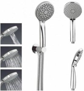 Crosswater Wisp Doucheset handdouche en wandaansluitbocht Wisp hoofddouche met 3 jets doucheslang 8mmx150cm chroom WISPPACKAGE6