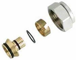 DANFOSS aansluit koppeling 16 x 2mm 3 4''euroconus. Voor aluminium kunststof buis(AKB alu pex )