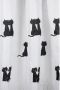 Differnz Cats douchegordijn verzwaarde onderzoom 100% Polyester zwart wit 180 x 200 cm - Thumbnail 2