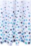 Differnz Circles douchegordijn verzwaarde onderzoom 100% Polyester blauw 120 x 200 cm - Thumbnail 2