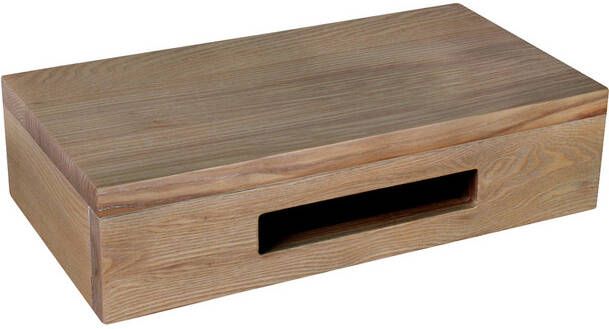Differnz fonteinplank 40x25x10cm rechthoek met handdoekhouder Bruin eiken 36.750.01