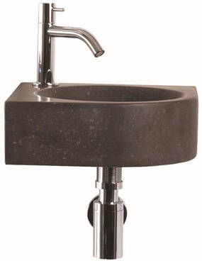 Differnz fonteinset 30x30x10cm Rond 1 kraangat Chroom Natuursteen Zwart 38.025.00
