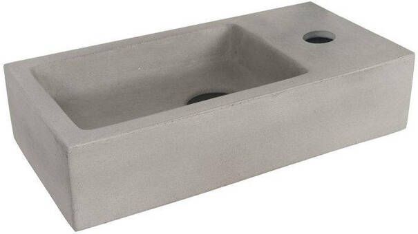 Differnz Hura fontein 38x18x9cm Rechthoek 1 kraangat Beton grijs 38.004.25