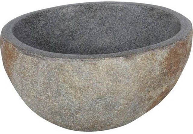 Differnz Lombok waskom 36cm rond riviersteen grijs 38.010.61