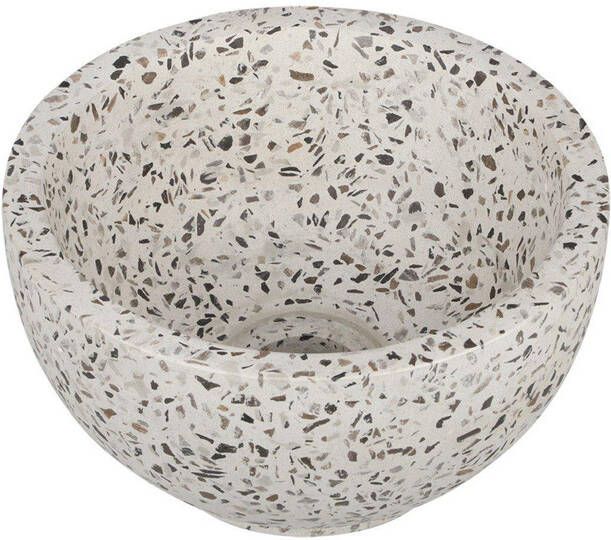 Differnz River waskom 23x23x12cm terrazzo zwart wit 36.102.24