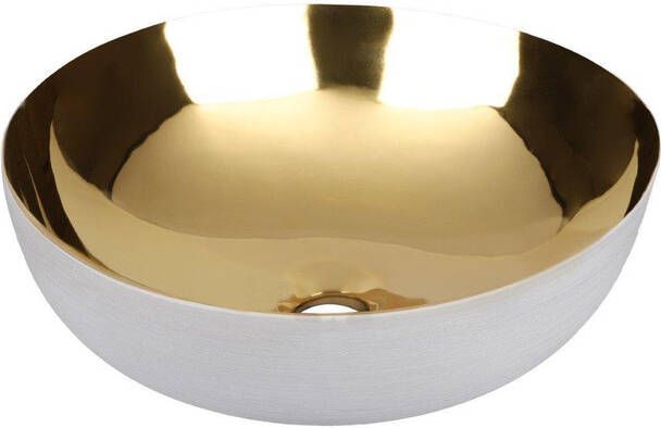 Differnz Shine waskom 40x40x13.5cm keramiek goud wit 38.010.64