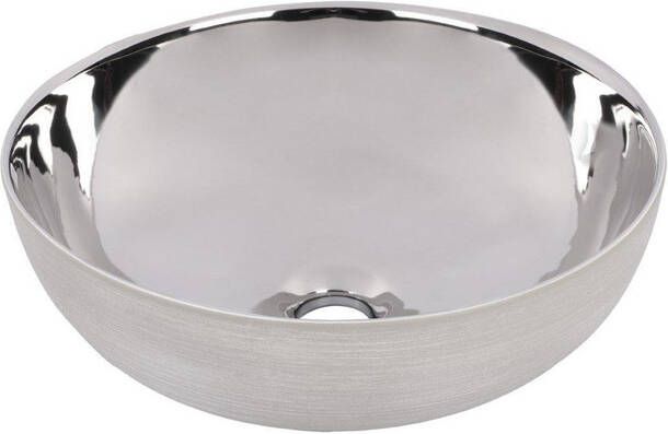 Differnz Shine waskom 40x40x13.5cm keramiek zilver wit 38.010.65