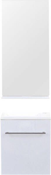 Differnz Tight badmeubelset met spiegel planchet en wastafel met kraangat rechts 40 x 22 x 48 cm wit - Foto 1