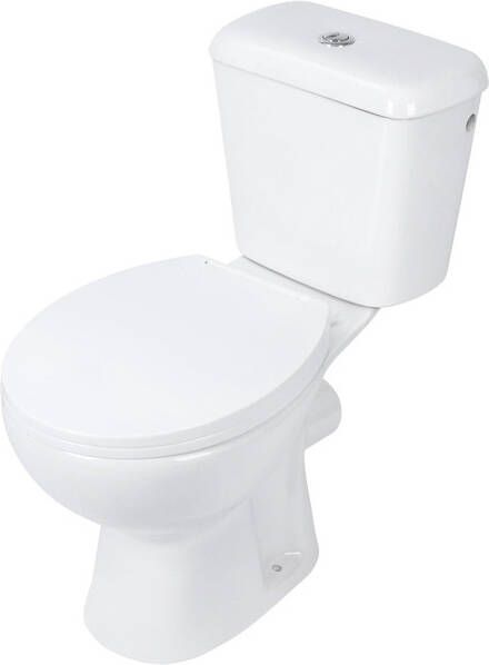 Differnz toiletpot duoblok staand pijp kort zijuitlaat keramiek wit 72.5 x 66.5 x 35.5 cm