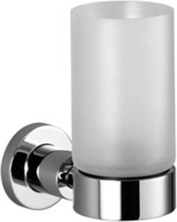 Dornbracht Tara glashouder met helderglas geschikt voor wandmontage 12 5 x 6 5 x 12 3 cm platina mat