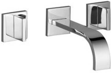 Dornbracht Mem 3-gats wandkraan m. rozetten en perlator 1 2" m. sprong 17cm m. vaste uitloop chroom 3670778200