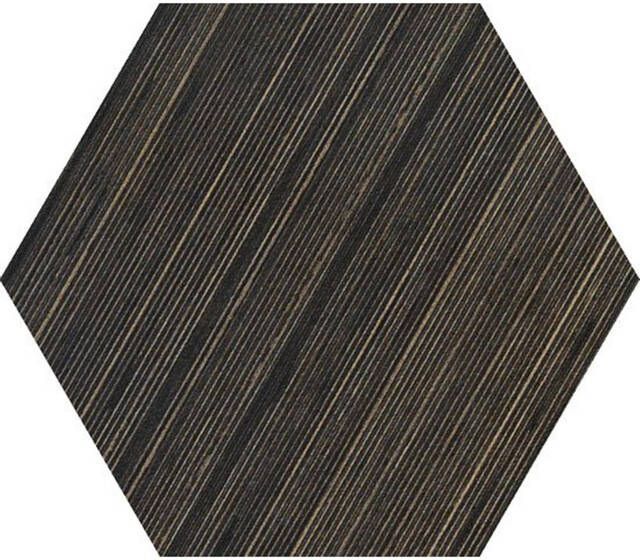 Douglas Jones Textures Vloer- en wandtegel hexagon 24x28cm 10mm R10 porcellanato Wenge 1616078