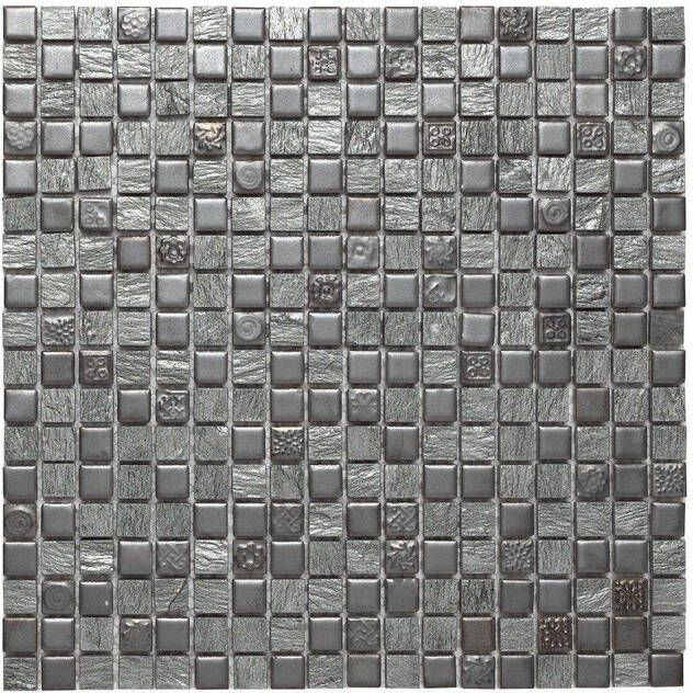 Dune Ceramic Mosaics Mozaiektegel 30x30cm Zoe 8mm Mat glans Grijs 1916844