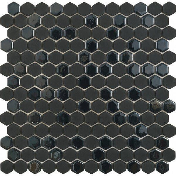 Dune Ceramics Mozaiek Tegels Dune Hip Hop-DK Hexagon 30.1x29.7 cm Recycled Glas Zwart - Foto 1