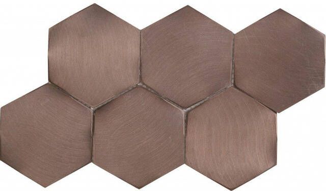 Dune Materia Mosaics Mozaiektegel 16.2x28cm Icon Copper Hexagon 4mm Mat glans copper 1916861