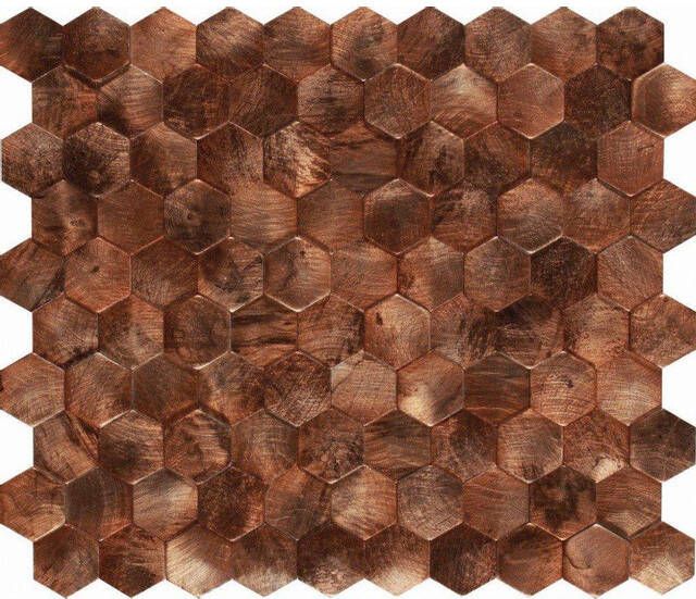 Dune Materia Mosaics Mozaiektegel 26x30.2cm Corten 6mm Mat glans Bruin 1916848