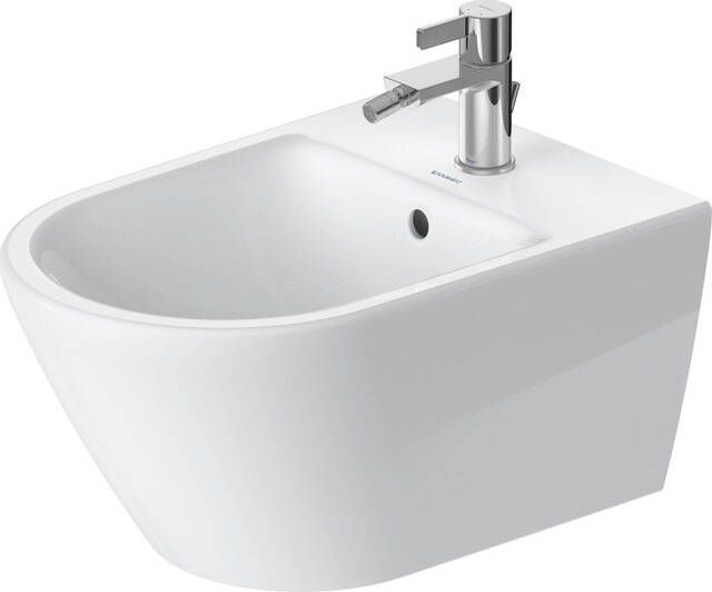 Duravit D-Neo wandbidet 54 cm met overloop kraanvlak en Durafix wit - Foto 1