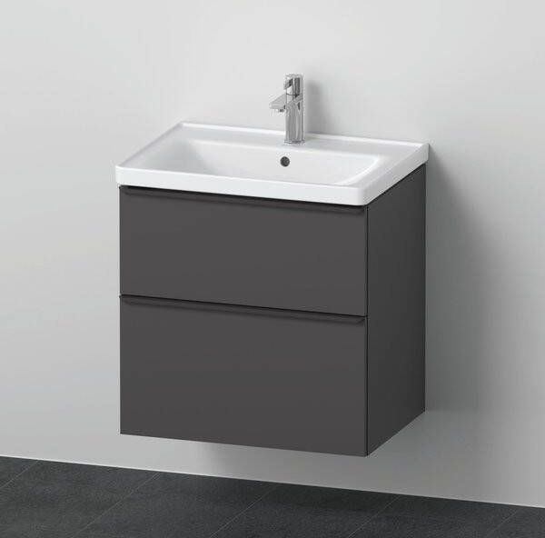 Duravit D-Neo meubelset m. wastafelonderbouwkast m. 2 laden m. softclose 65x20x48cm incl. wastafel grafiet mat DE012004949