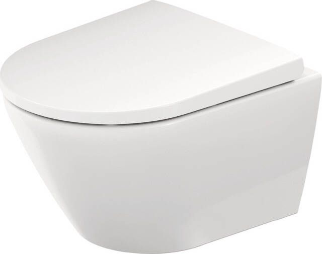 Duravit Tweedekans D-Neo compact en randloos hangtoilet met toiletbril 37x48x40cm wit 04558