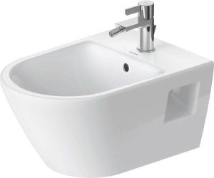 Duravit D Neo wandbidet met oveloop kraanvlak en WonderGliss 54 x 37 cm wit