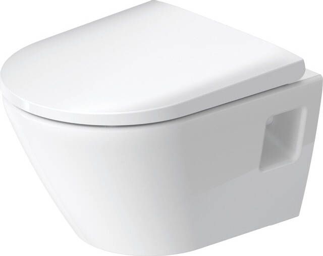 Duravit D Neo hangend verkort diepspoeltoilet Rimless® met WonderGliss 48 x 37 cm wit