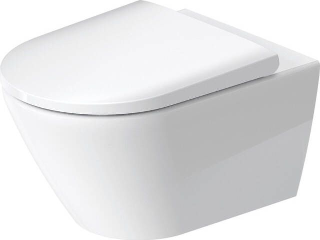 Duravit Toilet D-Neo HygieneGlaze Wand Rimless Diepspoel 54 cm Durafix Hoogglans Wit