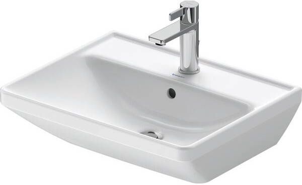 Duravit D-Neo wastafel met wondergliss 55x44x16.5cm 1 kraangat rechthoek Keramiek Wit 23665500001