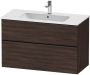 Duravit D-Neo wastafelonderkast 101x62.5x46.2cm 2 lades Kastanje (donker) Mat de436305353 - Thumbnail 2