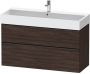 Duravit D-Neo wastafelonderkast 118.4x62.5x44.2cm 2 lades Kastanje (donker) Mat de437505353 - Thumbnail 2