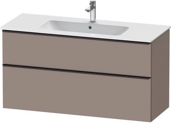 Duravit D-Neo wastafelonderkast 121x62.5x46.2cm 2 lades Basalt Mat de436404343