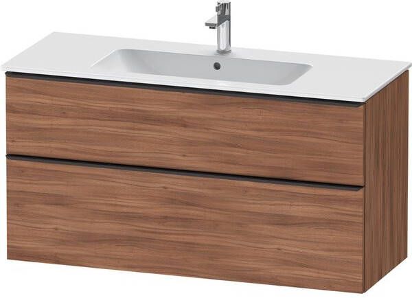 Duravit D-Neo wastafelonderkast 121x62.5x46.2cm 2 lades Noten Mat de436407979