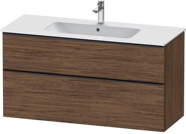 Duravit D-Neo wastafelonderkast 121x62.5x46.2cm 2 lades Noten (donker) Mat de436402121