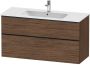 Duravit D-Neo wastafelonderkast 121x62.5x46.2cm 2 lades Noten (donker) Mat de436402121 - Thumbnail 2