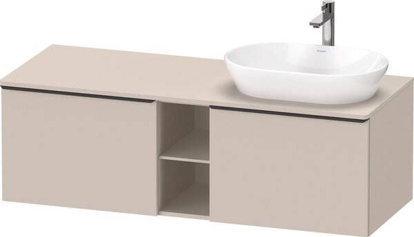 Duravit D-Neo wastafelonderkast 140x45.9x55cm 2 lades Taupe Mat de4950r9191