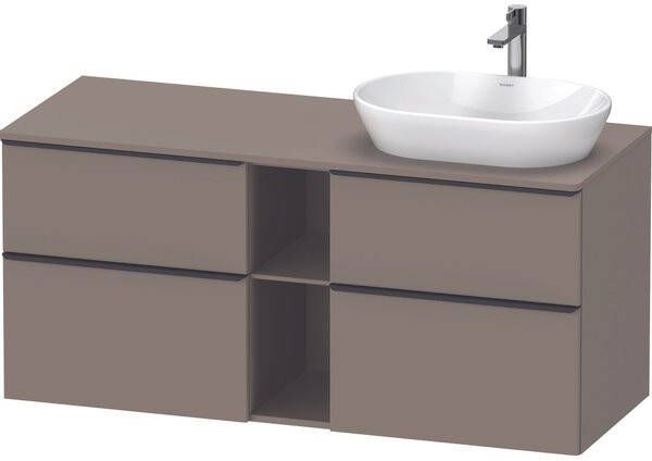 Duravit D-Neo wastafelonderkast 140x66.4x55cm 2 lades Basalt Mat de4970r4343