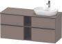 Duravit D-Neo wastafelonderkast geschikt voor wastafel rechts met 4 lades en 1 open schap 140 x 66 4 x 55 cm basalt mat - Thumbnail 2