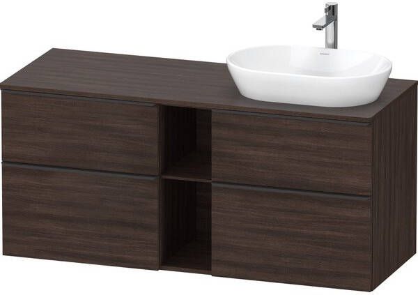 Duravit D-Neo wastafelonderkast 140x66.4x55cm 2 lades Kastanje (donker) Mat de4970r5353