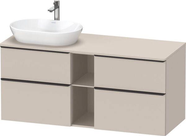 Duravit D-Neo wastafelonderkast 140x66.4x55cm 2 lades Taupe Mat de4970l9191