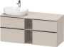 Duravit D-Neo wastafelonderkast geschikt voor wastafel links met 4 lades en 1 open schap 140 x 66 4 x 55 cm taupe mat - Thumbnail 2