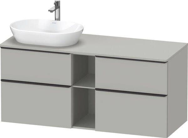 Duravit D-Neo wastafelonderkast 140x66.4x55cm 4 lades Betongrijs Mat de4970l0707